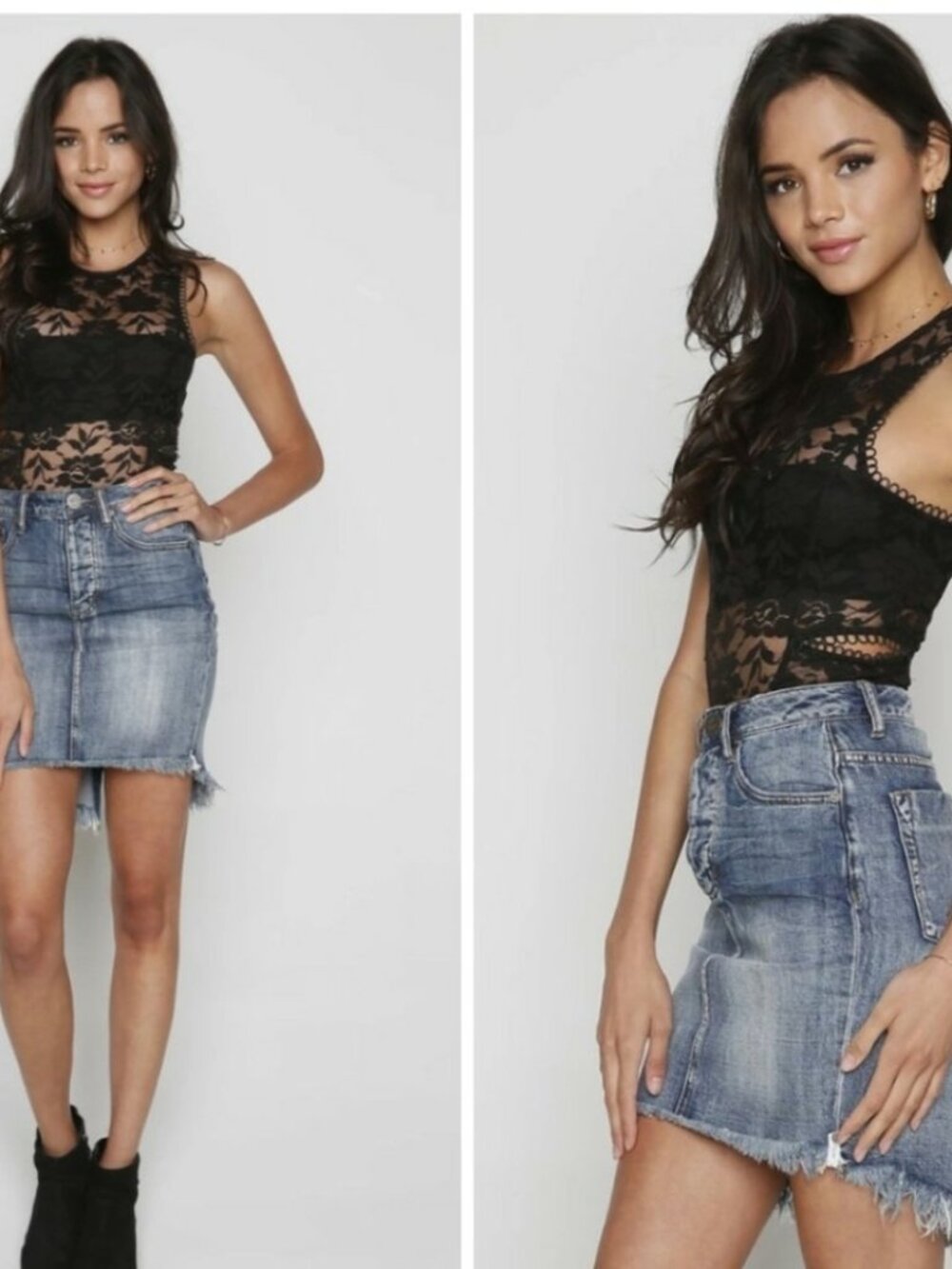 One X One Teaspoon High Waist Jean Skirt